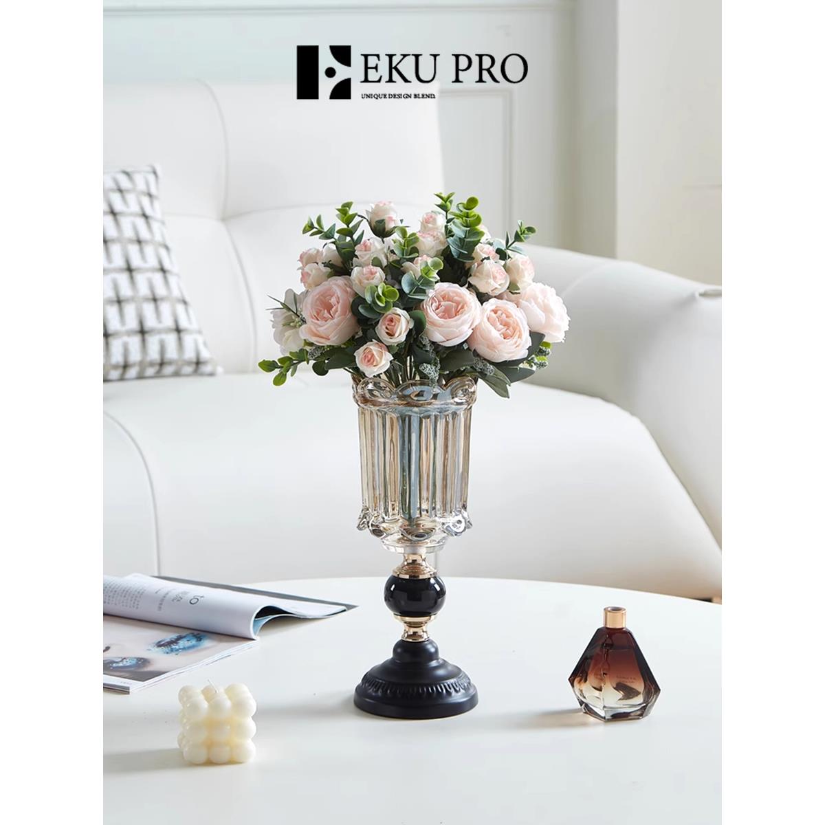Eku Pro无障碍豪华高端玻璃花瓶现代简单插花装饰品客厅| Anno