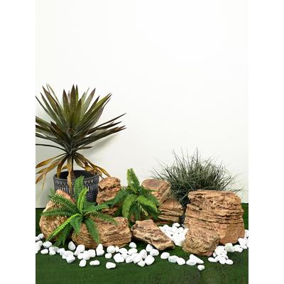 玻璃钢仿真石头千层石摆件庭院装饰不规则景观石沙漠戈壁造景石块