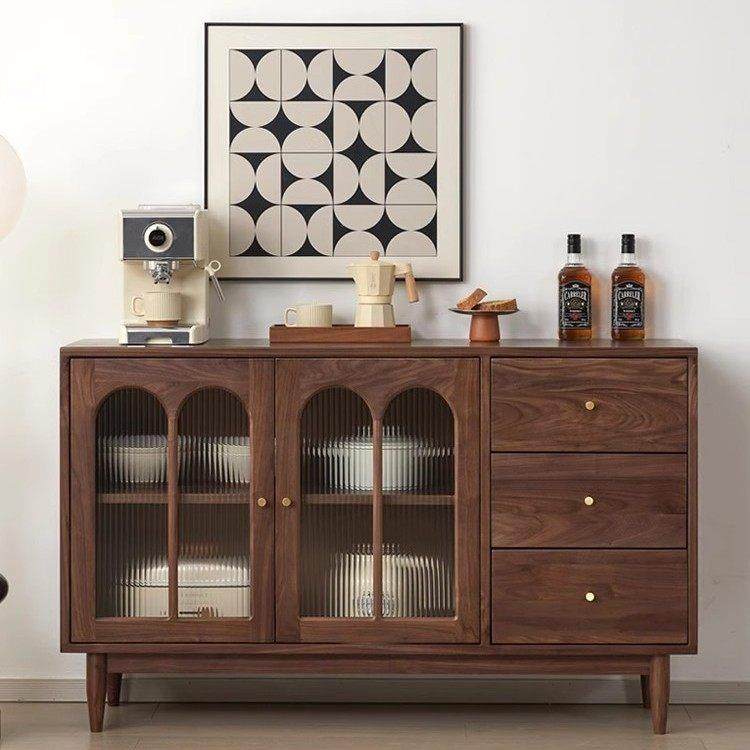 黑胡桃实木餐边柜家用客厅厨房靠墙多功能收纳柜民宿饭厅茶水柜,住宅家具,餐边柜,淘宝优惠券,粉丝福利购,淘宝优惠卷