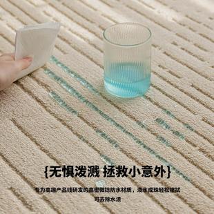 客厅地毯现代简约纯色可擦免洗加厚防水环保高级卧室沙发地垫