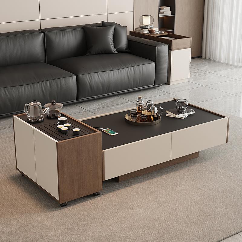 岩板功夫茶几泡茶一体小户型客厅家用多功能极简高级感移动小茶台