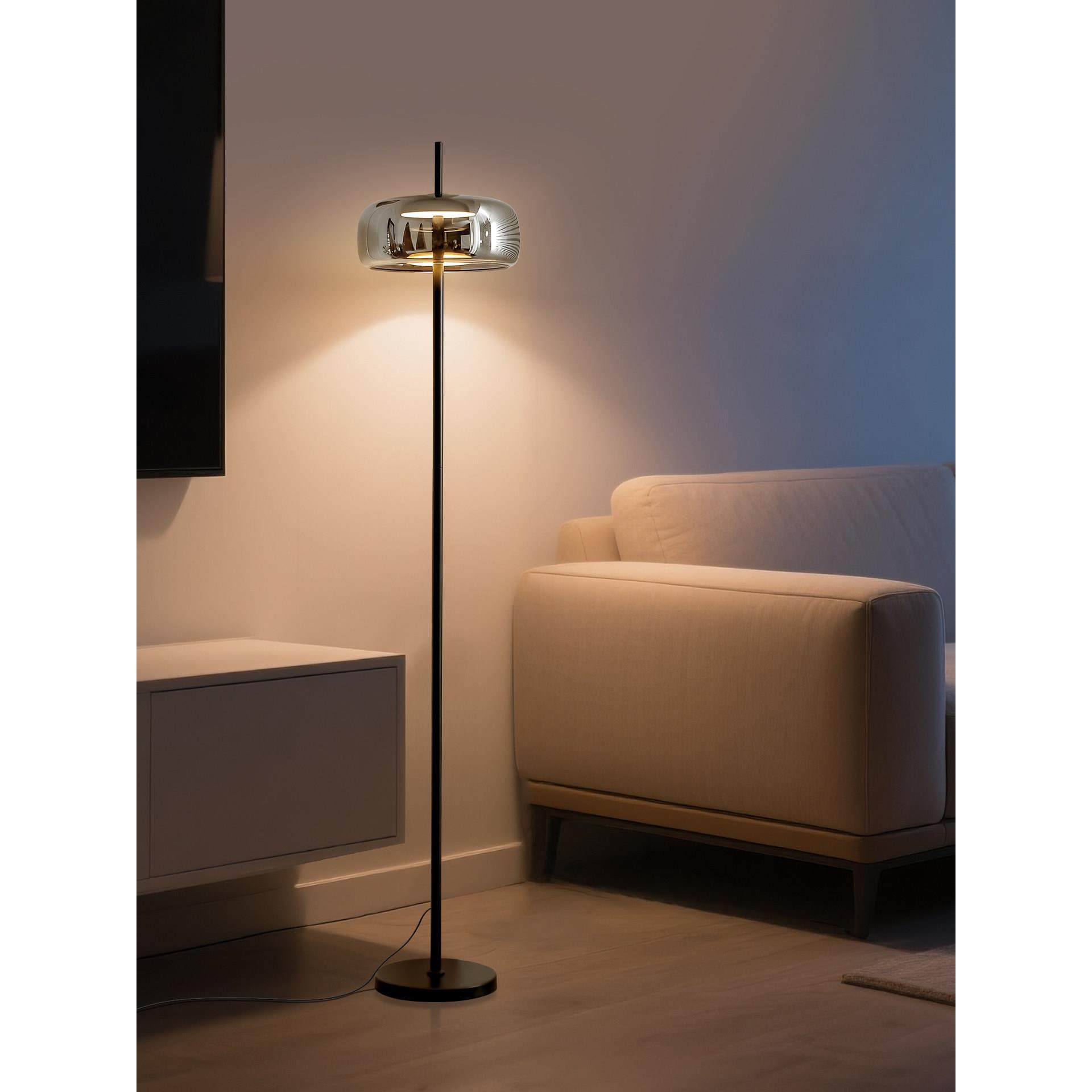 极简落地灯客厅高级感氛围灯沙发旁轻奢台灯立式卧室床头玻璃灯具