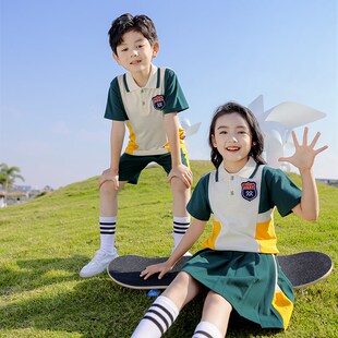 夏季 Z合唱演出 幼儿园服新款 j红色英伦风小学生班服儿童毕业照套装