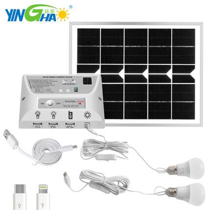 太阳能LED照明帐篷应急露营灯野营地灯泡便携户外发电小系统