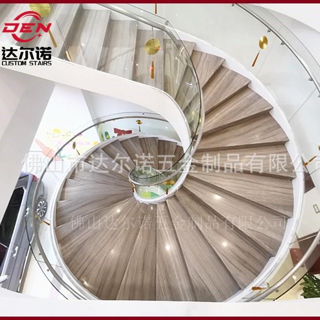 不锈钢旋转楼梯酒店展厅别墅钢结构楼梯设计加工弧形楼梯