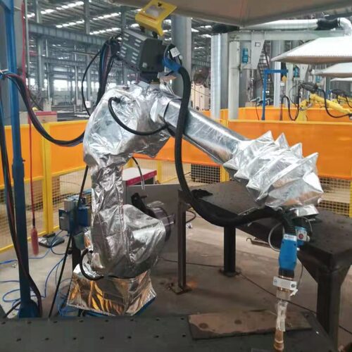 厂家直销新松阻燃耐高温库卡防静电机器人防护衣工业背心防护罩