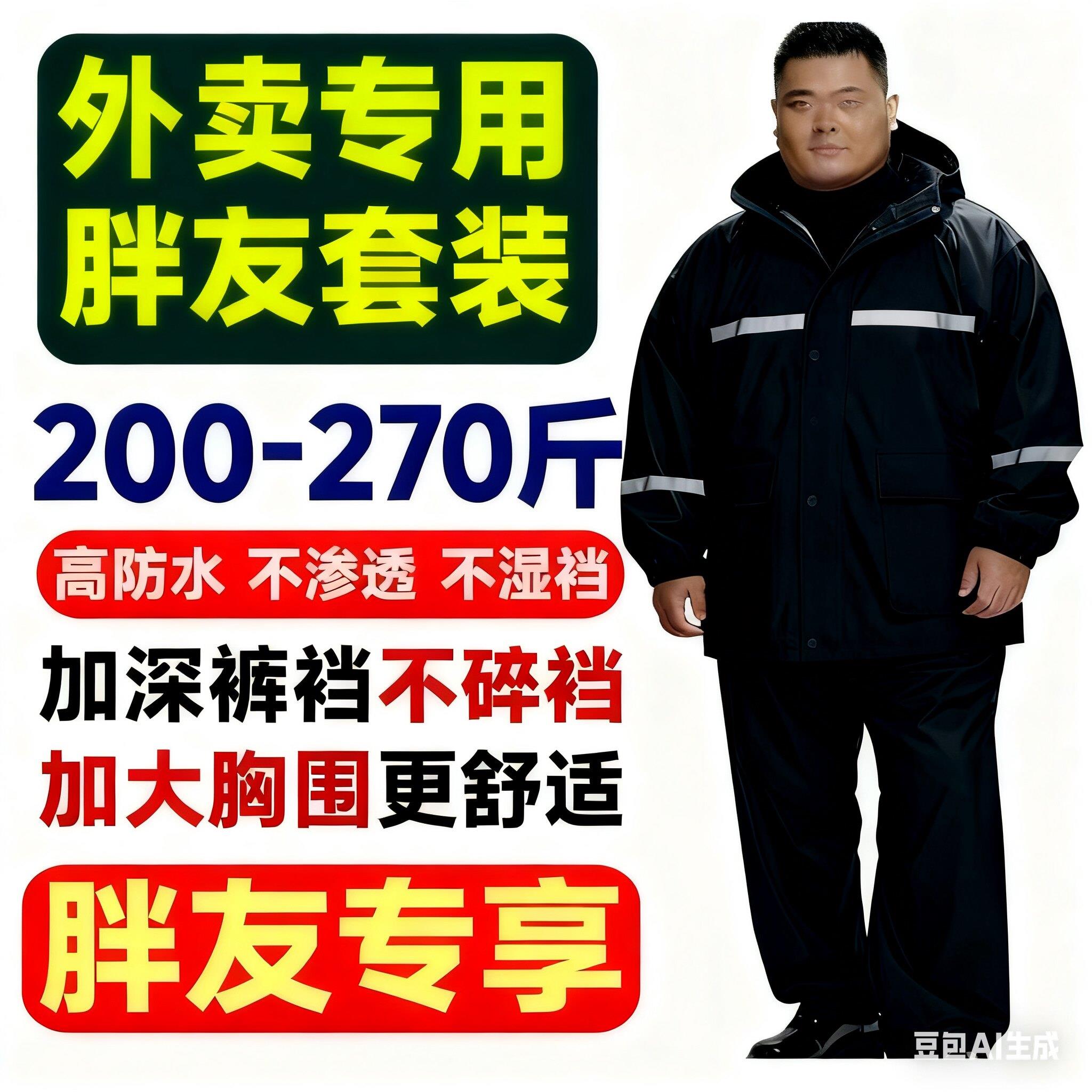 雨衣雨裤加大加肥两件式加厚外送骑手机车专用全身防水大尺码雨披