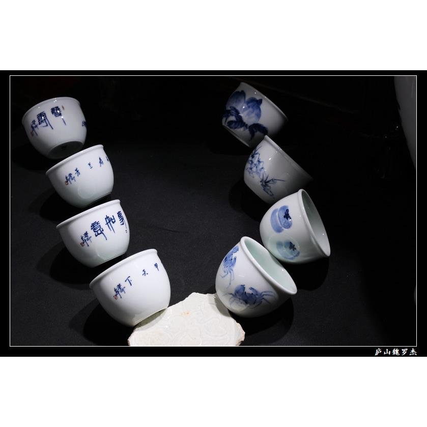 2023新品十龙斋李老师手绘青花缸杯厚胎手工拉坯杯景德镇茶具