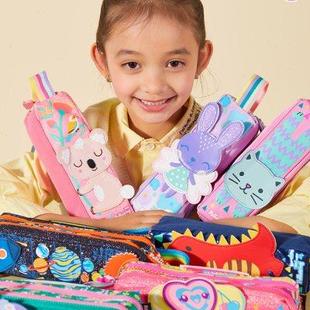 小学生卡通造型手拎大容量收纳笔袋软壳文具盒文件袋 厂家FH开学季