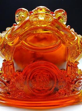 入户进门玄关高级感琉璃金蟾金蝉招财摆件玻璃乔迁新居礼品送朋友