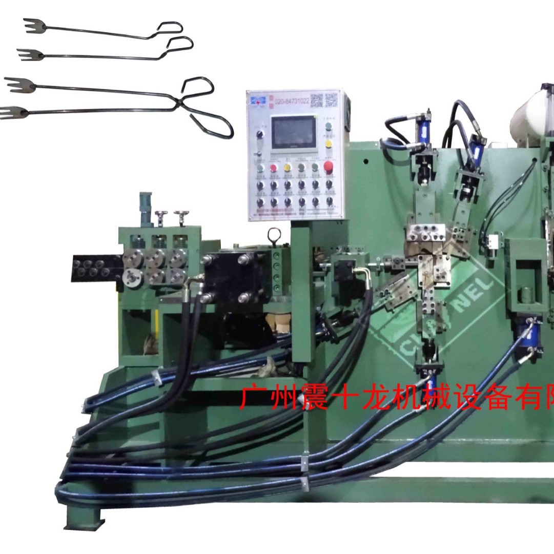 火钳夹木柄扁口户外烧烤篝火厨房烧煤木炭夹 面包夹焊接成型一体