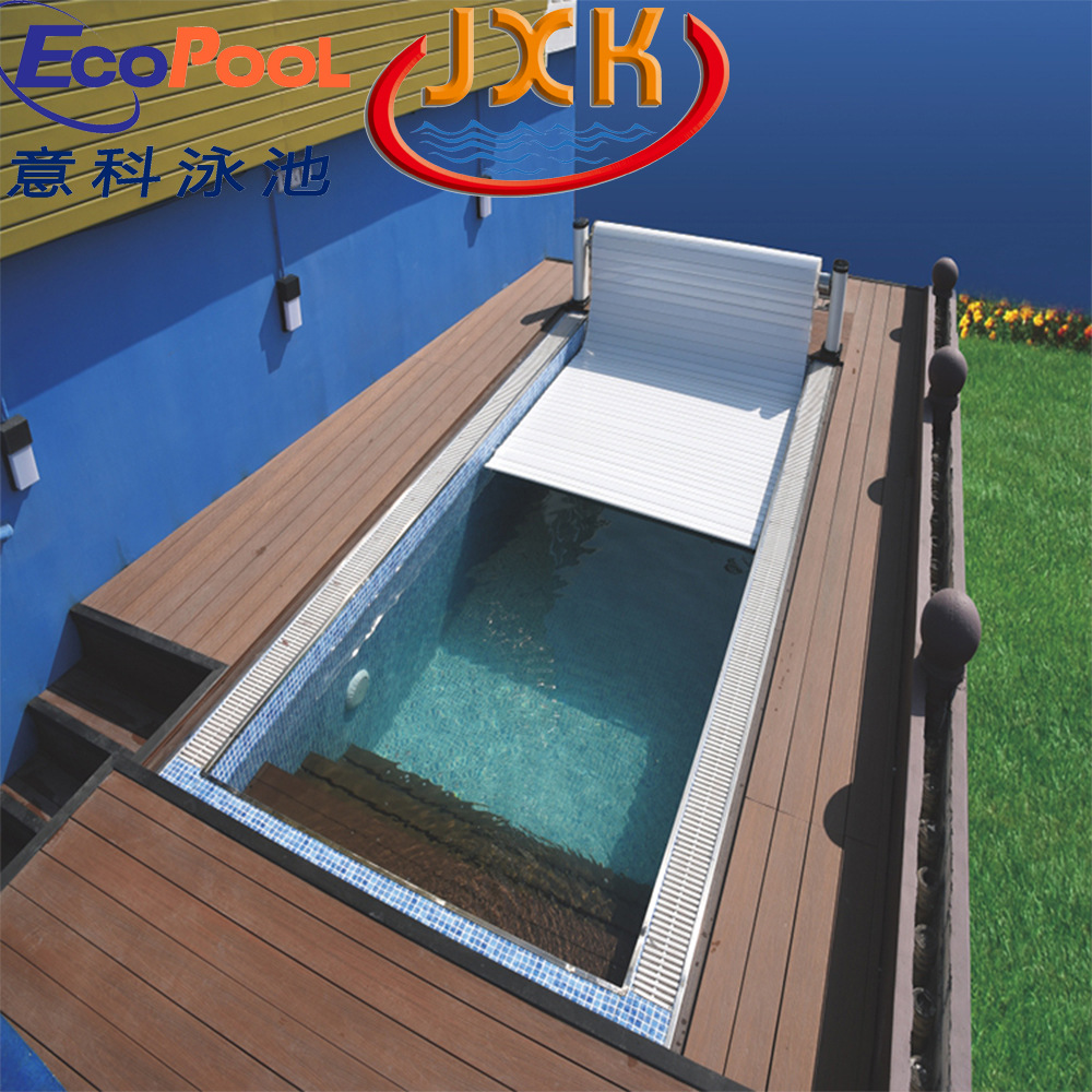 意科电动泳池盖PC盖浮条盖防尘保温盖水上安装泳池盖工厂直销