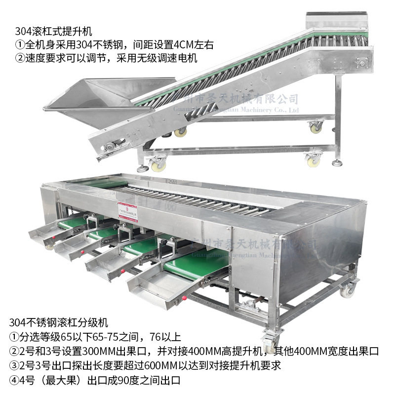 滚杠分选机 龙眼荔枝土豆果蔬滚杠分选机全自动分大小机器可定制