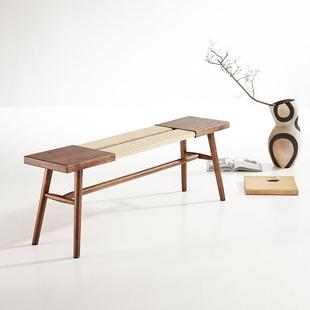 新中式原木风实木长凳餐桌长凳子茶室茶椅长条凳长椅换鞋凳床尾凳