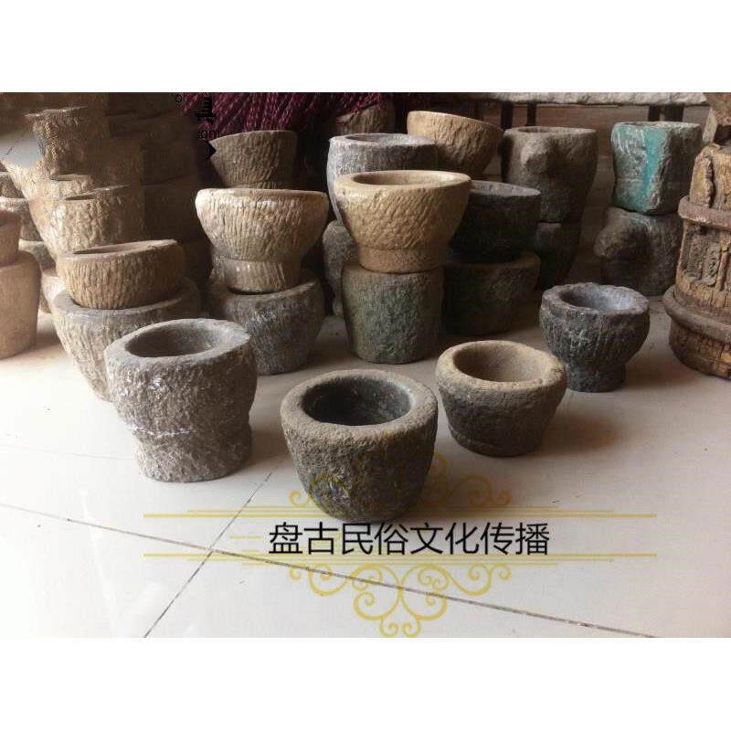 怀旧老石碗 老石臼创意性烟灰缸小青石花盆 石雕小石头槽子老物件
