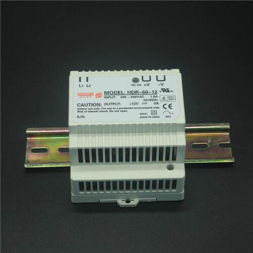 导轨式安装开关电源380V输入60W12V5a交流直流开关电24电源导轨v