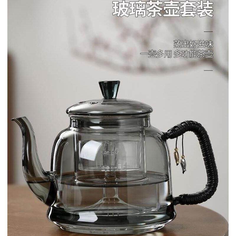 灰玻璃蒸茶壶家用大容量蒸茶壶水壶电热陶瓷炉高温耐热明火