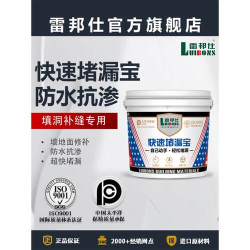 雷邦仕水不漏堵漏王快干速干水泥散装砂浆卫生间下水管裂缝防渗水