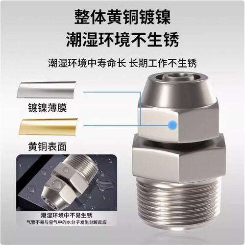 PC快拧接头外螺纹直m通气管快速快插接头气泵4m5铜镀镍气动pc80