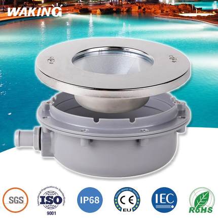 LED游泳池水底灯高端12V水下灯rgb七彩遥控全不锈钢316泳池灯具