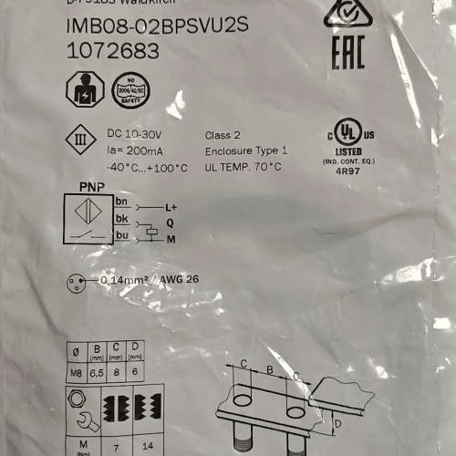 西克接近开关IMB08-02BPSVU2S，订货号10726议价