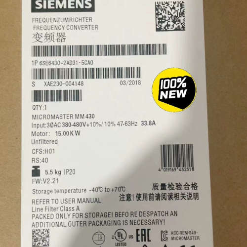 6SE6430-2AD31-5CA0全新西门子430变频器安议价