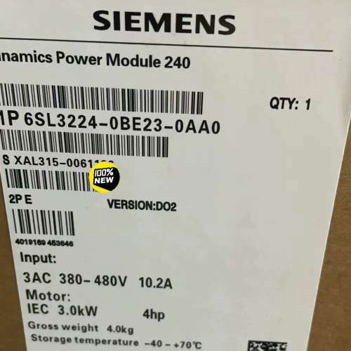 6SL3224-0BE23-0AA0全新西门子G120变频器议价
