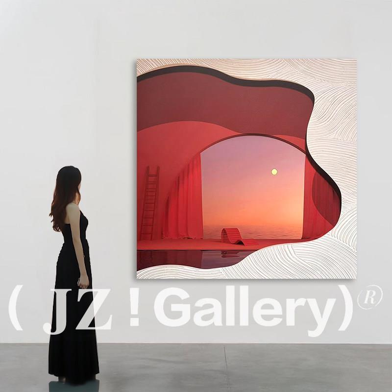 JZ《梦隅》现代客厅背景墙装饰画创意实物挂画卧室简约立体装置画