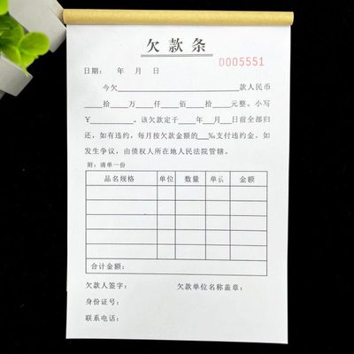 销货清单建材店销售欠款送货单欠账本个人购货欠款条赊欠货物明细