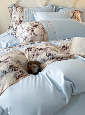 高级感18d0支长绒棉四件套纯棉全棉2024新款床单被套宿舍床上用品