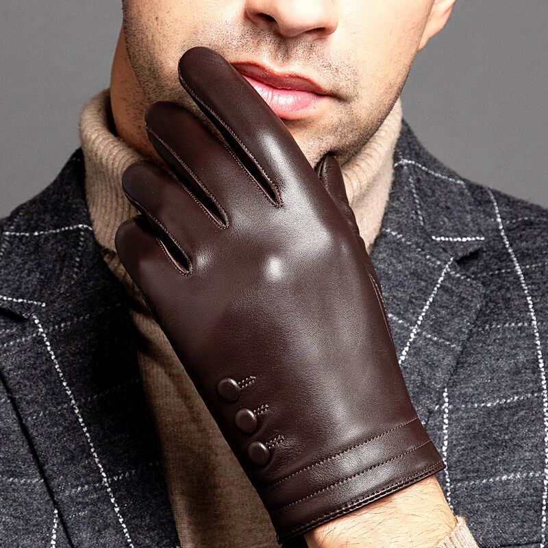 真皮手套男款秋冬季加绒加厚骑行开车防寒保暖可触屏商务头层羊皮