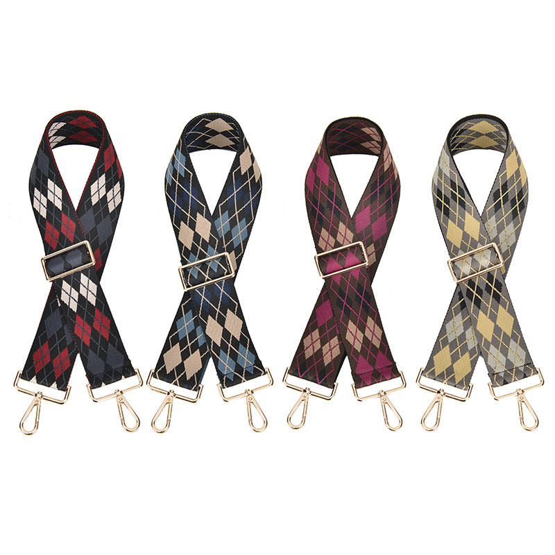包带斜挎宽肩带配件女包包带子加长菱形民族风宽揹包带可调节替换