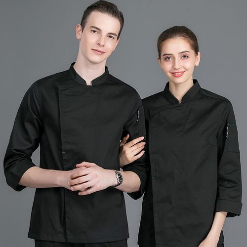 高档大厨师服长袖男厨房西餐酒店高级定制logo秋冬装工作服女衣服