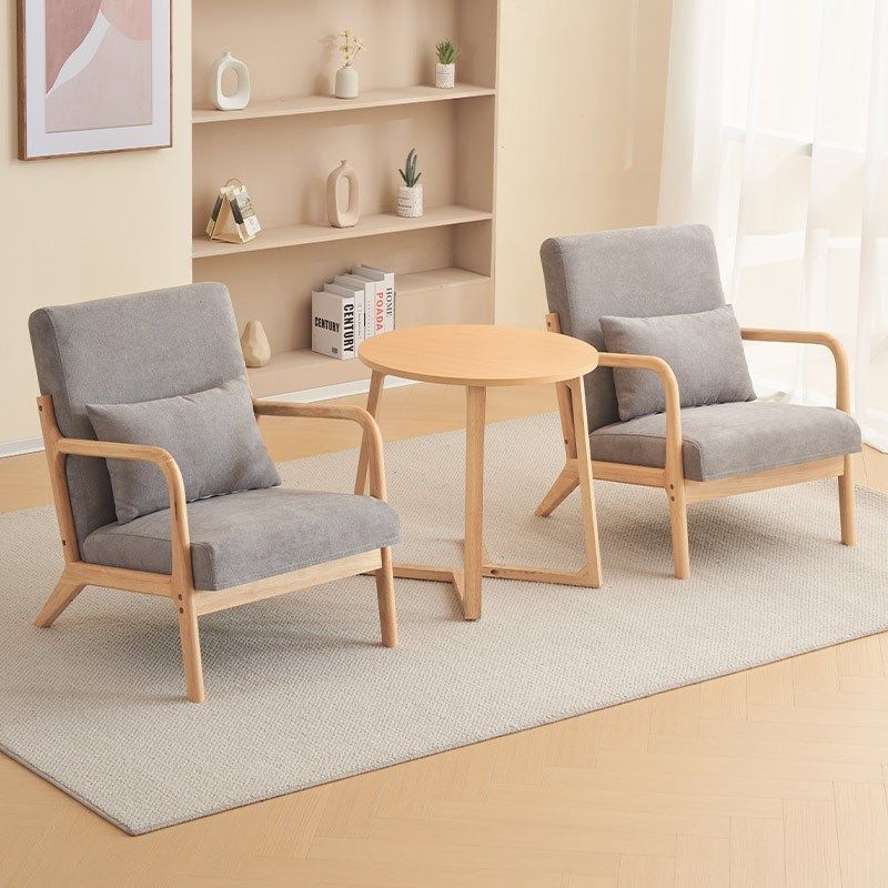 单人沙发椅小尺寸客厅实木休闲椅现代简约阳台椅书房卧室懒人椅子