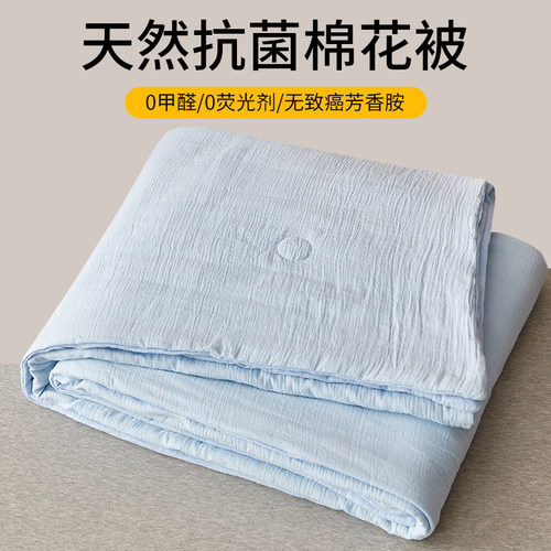 A类双层纱棉花夏被空调被夏季薄被芯可机洗夏被单双人家用薄被子