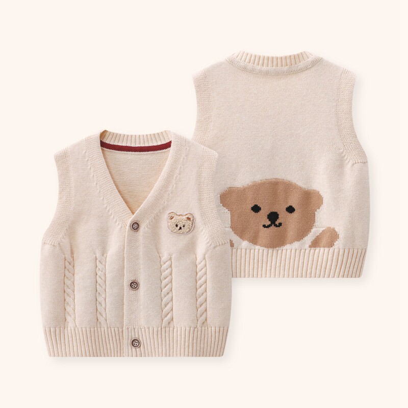 婴儿马甲春秋外穿男宝宝毛衣针织小背心男童马夹坎肩秋装外套外搭