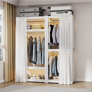 防尘门帘衣帽间大衣柜遮挡布轨道滑轨免打孔开放式 柜子拉帘子书柜