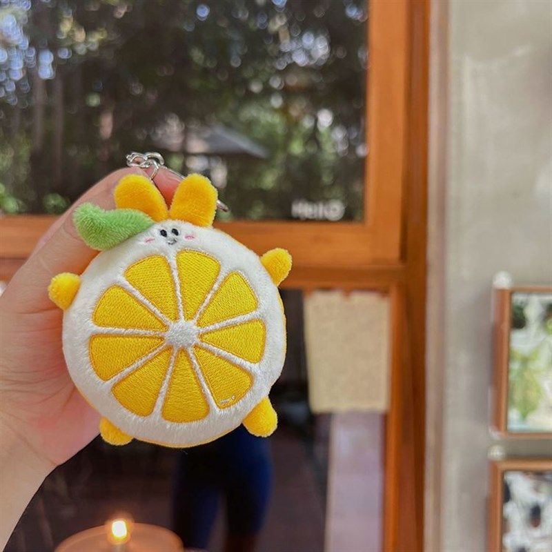 柠檬公仔钥匙扣女 包包挂件 创意可爱卡通毛绒小玩偶书包背包挂饰