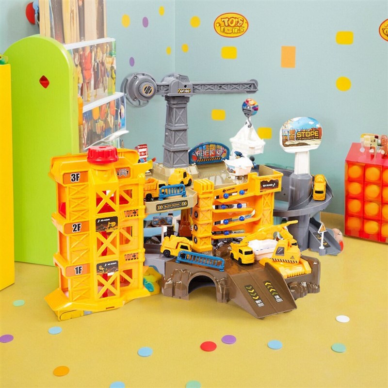 工程轨道车闯关i大冒险恐龙汽车大楼停车场儿童玩具男孩3岁小4益