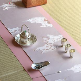 云霞翠轩织锦茶席套组中式 归云居 复古茶桌台布垫子禅意布艺桌旗