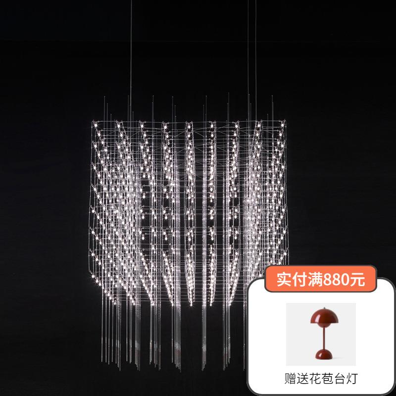 光立方吊灯后现代客厅大堂餐厅别墅售楼部大厅满天星吊灯工程定制