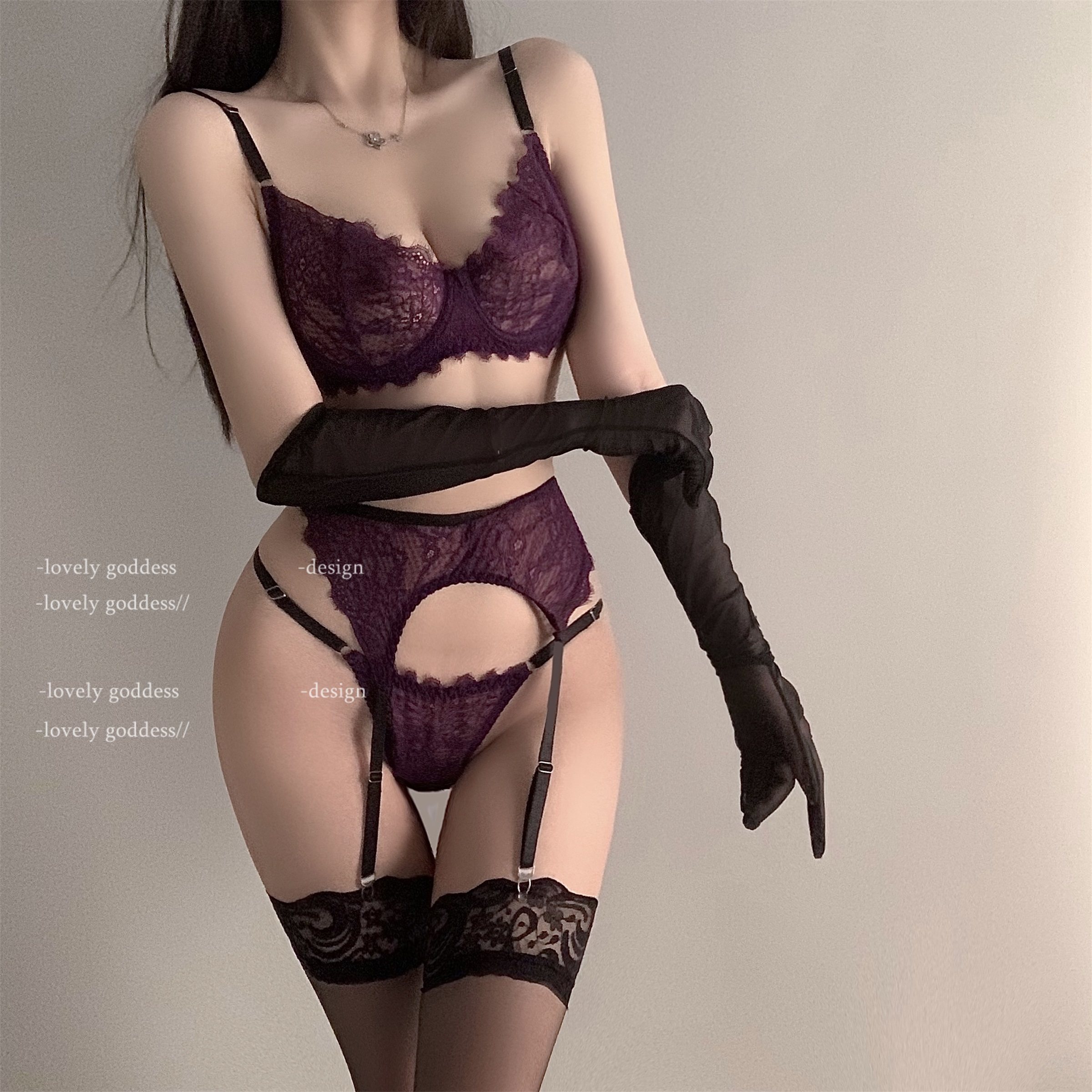 黛柔LG迷人的危险*性感蕾丝聚拢紫内衣套装吊带袜丁字裤女文胸,女士内衣/男士内衣/家居服,文胸套装,淘宝优惠券,粉丝福利购,淘宝优惠卷