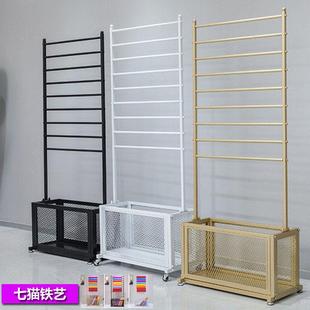 花店展示架鲜花包装纸丝带彩带收纳架子落地式挂围巾丝巾缎带陈列