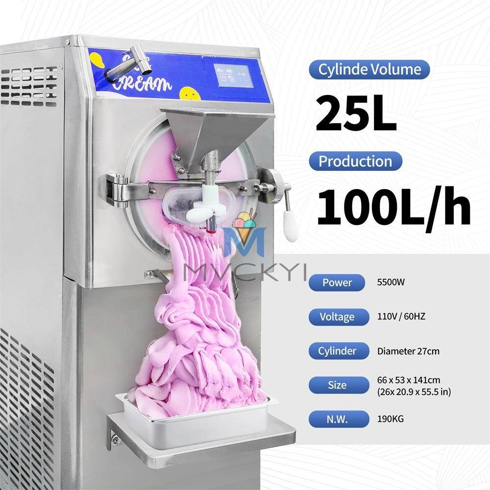 立式硬冰淇淋机全自动25升缸挖球硬冰淇淋机商用冰激凌机出口电压