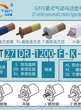 斯顿g马aston行星式T2GT27S7S小体积大加功G率工业防爆气动达