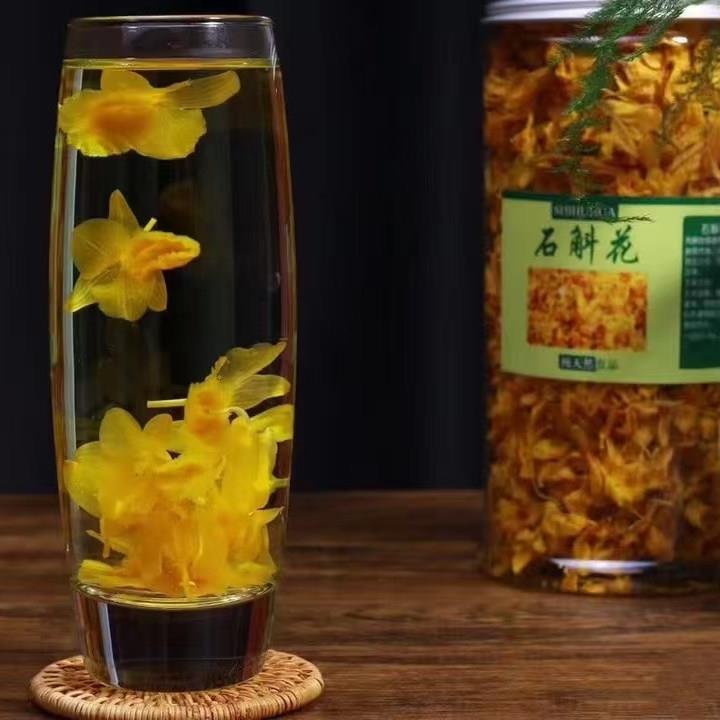 鼓槌花鼓槌铁皮石斛花茶干燥花新鲜金兰花石斛茶泡茶养生茶云南