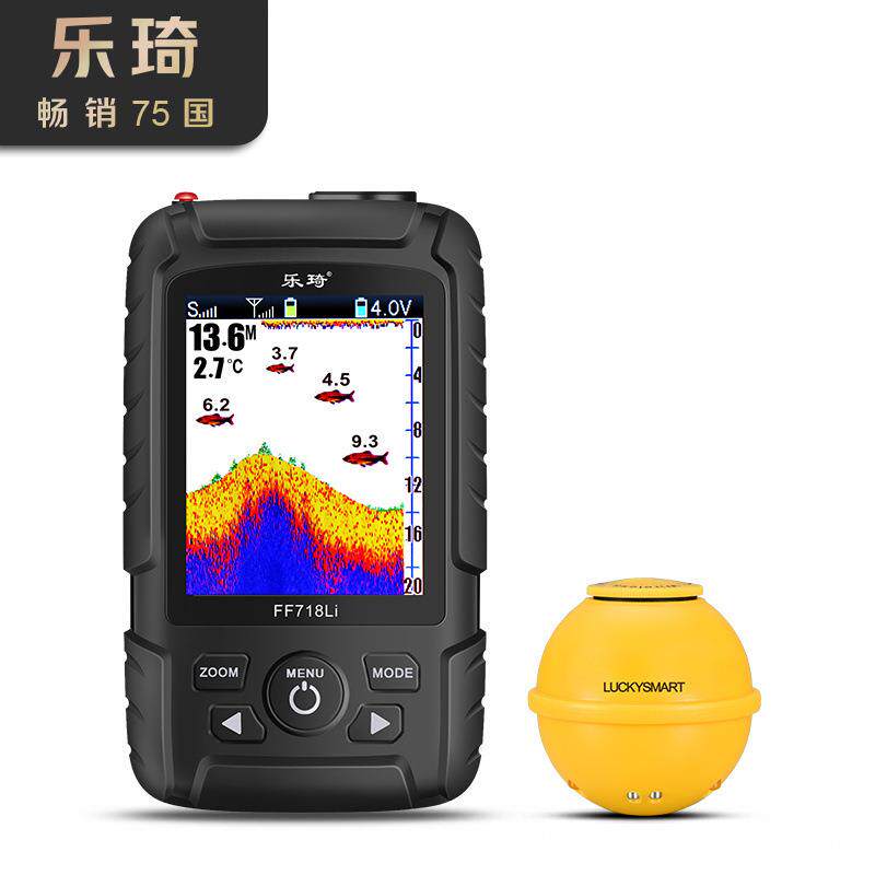 乐琦厂家探鱼器无线彩屏声纳鱼群探测器户外用品渔具探鱼器