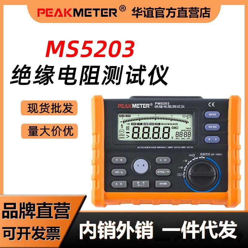 MS5203绝缘电阻测试仪绝缘电阻表2500V电子摇表数字兆欧表