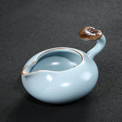 汝窑公道杯大号公杯茶海分茶器开片冰裂茶漏功夫茶具陶瓷汝瓷