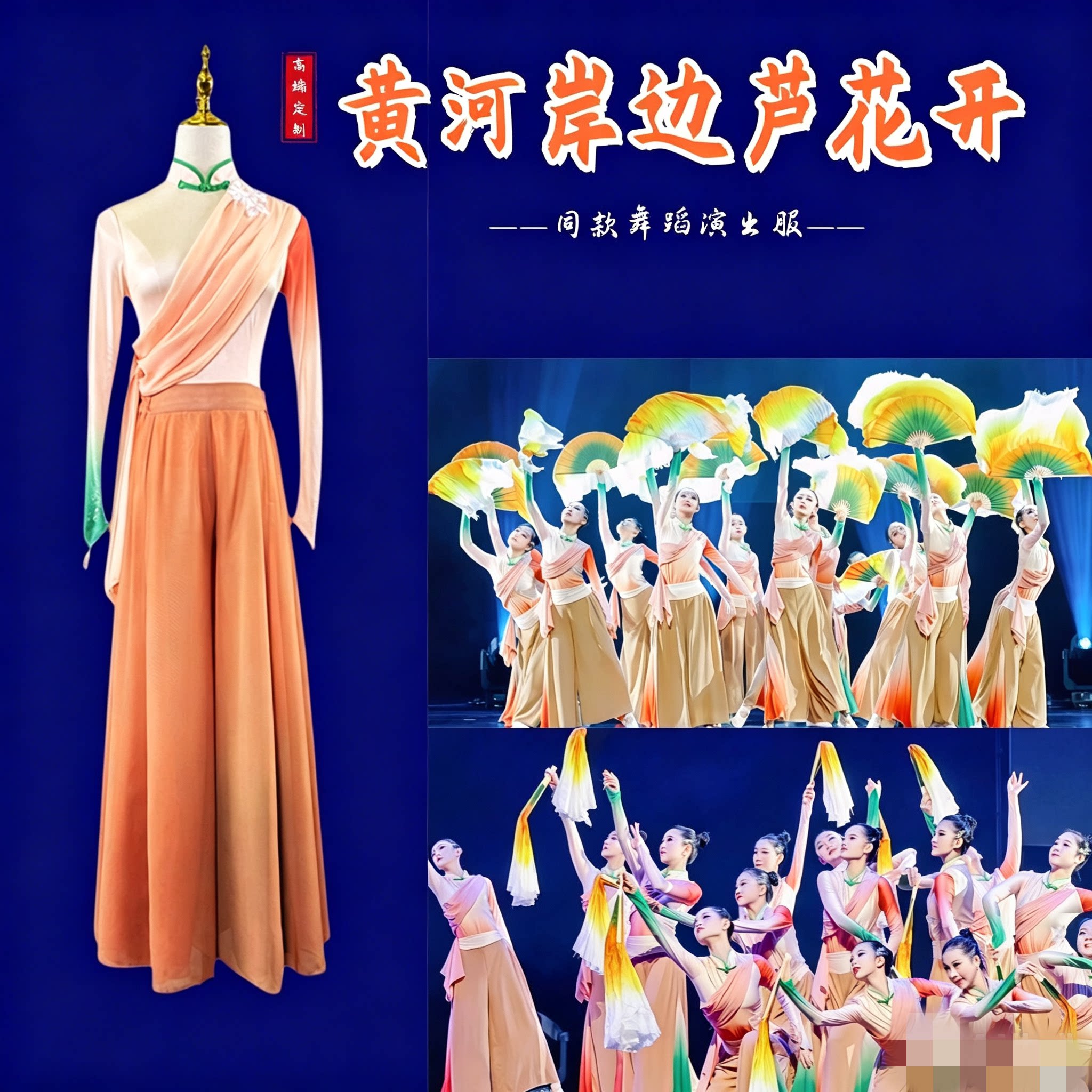 黄河岸边芦花开民族女子群舞服